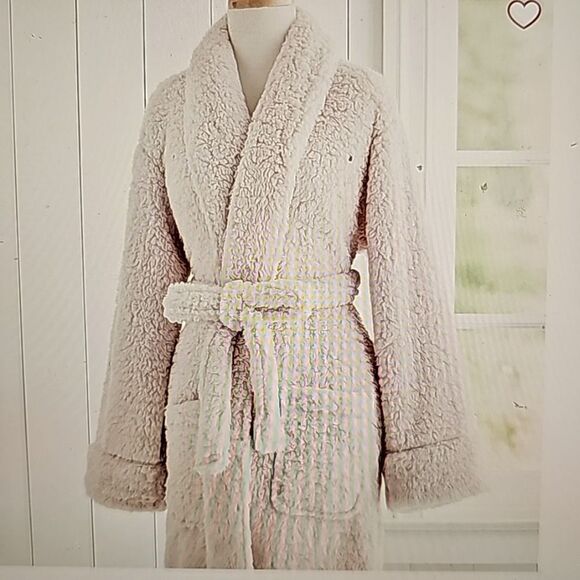 COPY - Pottery barn teddy bear robe white womens unisex super soft size medium. - Picture 1 of 7